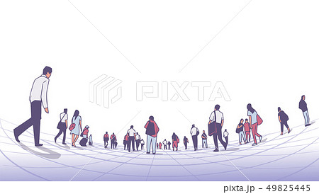 Illustration of people walking on station platform Illustration of people walking on station platform 49825445