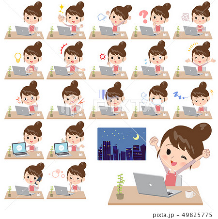 Ballet Bun hair Apron mom_desk work 49825775
