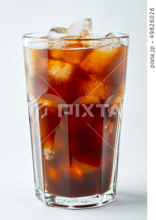 glass of cold coffee on white background. 49826026