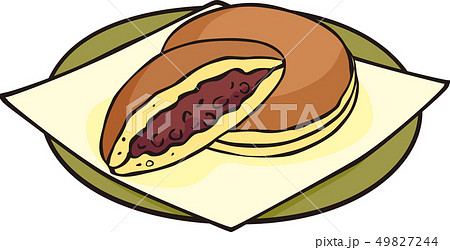 皿に盛ったどら焼き 49827244