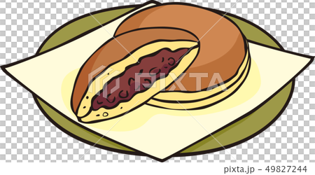 皿に盛ったどら焼き 49827244