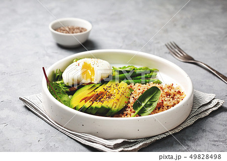healthy breakfast with quinoa, vegetables healthy breakfast with quinoa, vegetables 49828498