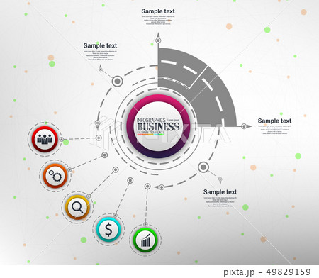 Infographics Business Template concept with 5 opti Infographics Business Template concept with 5 opti 49829159