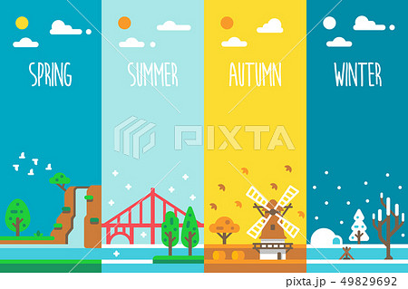 Flat design 4 seasons holiday 49829692