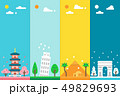 Flat design 4 seasons landmarks 49829693
