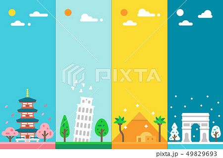 Flat design 4 seasons landmarks Flat design 4 seasons landmarks 49829693
