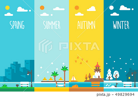 Flat design 4 seasons holiday 49829694