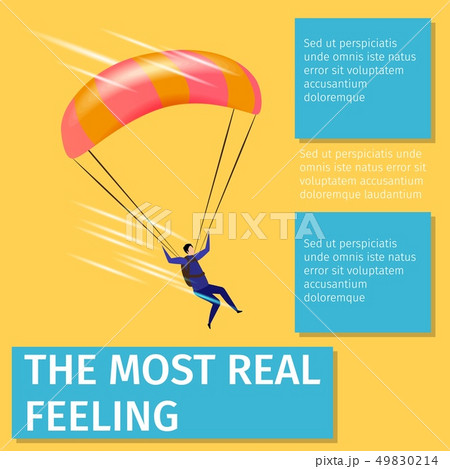 The Most Real Feeling Banner with Skydiver Flying The Most Real Feeling Banner with Skydiver Flying 49830214