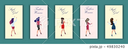 Set Card with Inscription Fashion Woman Style Girl Set Card with Inscription Fashion Woman Style Girl 49830240