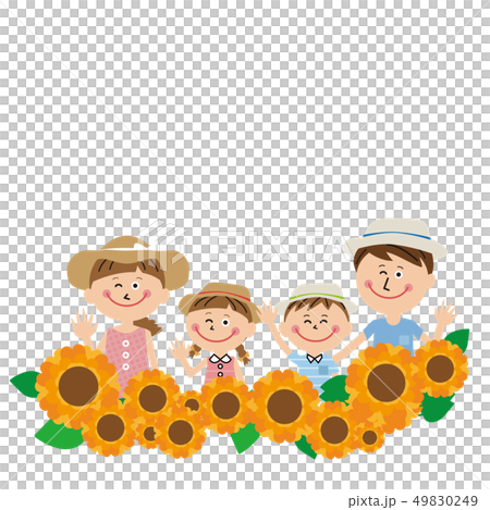 In pop family summer clothes! Sunflower field In pop family summer clothes! Sunflower field 49830249