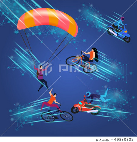 Men and Women Doing Extreme Sportish Activity 49830305