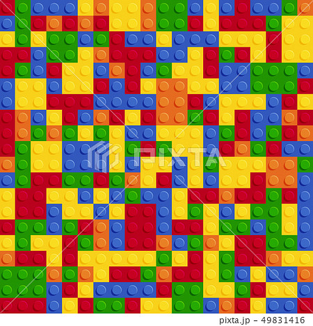 Color plastic construction block plate seamless 49831416