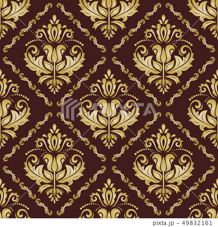 Golden Pattern in the Style of Baroque. Abstract Vector Background 49832161