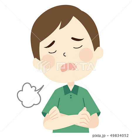 ため息をつく男性のイラスト素材