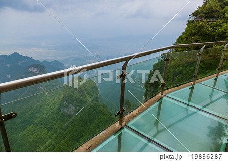 Glass sky pathway in Tianmenshan nature park - Glass sky pathway in Tianmenshan nature park - 49836287