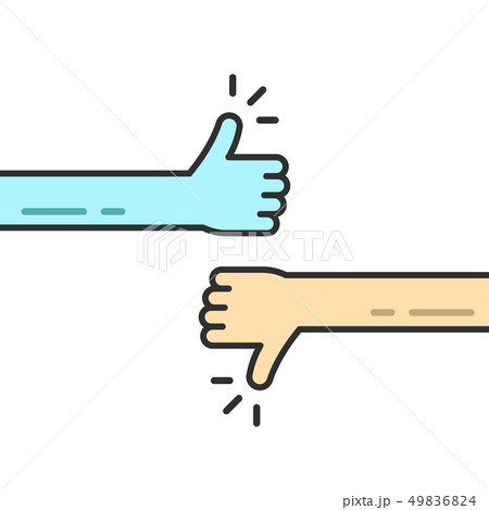 Like dislike hands vector symbol, thumb up down icon, voting 49836824