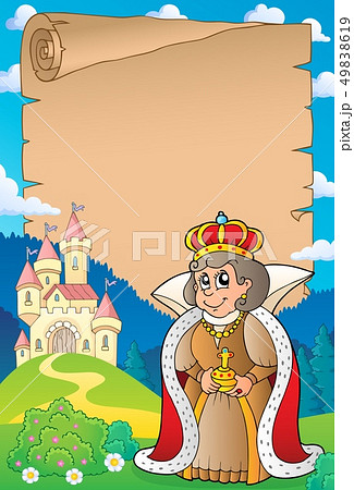 Parchment with queen near castle 5 Parchment with queen near castle 5 49838619