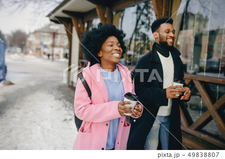 Black couple in a city Black couple in a city 49838807