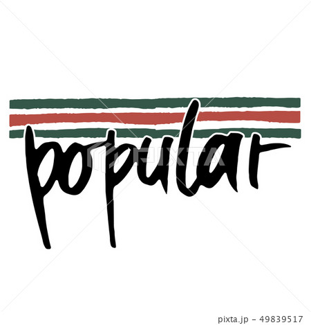 Slogan elegant design and stripes. Girl power shirt print vintage style. Hand drawn word - Popular. 49839517