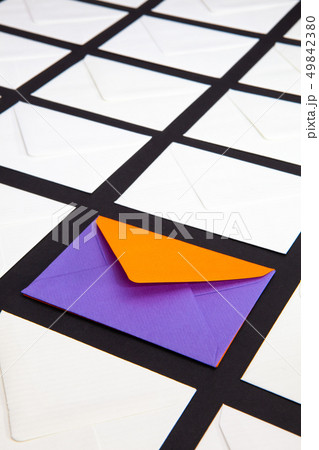 Composition with white and two-color envelopes Composition with white and two-color envelopes 49842380