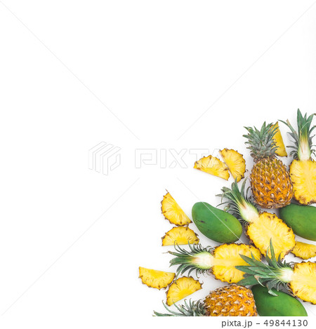 Tropical fruits composition of pineapple and mango Tropical fruits composition of pineapple and mango 49844130
