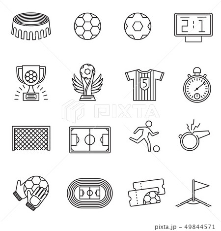 Soccer competition line vector icons. Football championship outline pictograms Soccer competition line vector icons. Football championship outline pictograms 49844571
