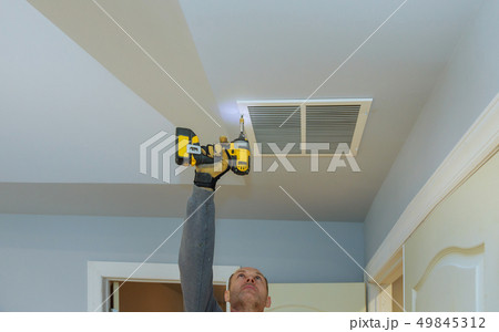 worker builder installing ventilated ventilation worker builder installing ventilated ventilation 49845312
