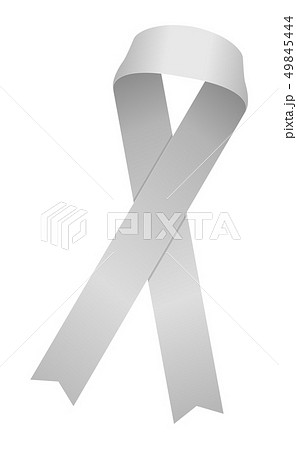 飾りリボン アウェアネスリボン イラスト シルバー のイラスト素材