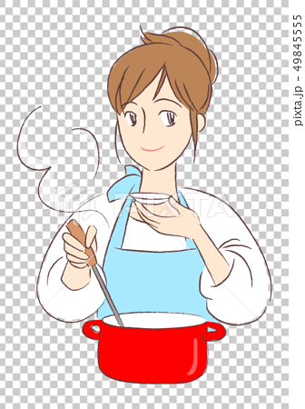 A woman cooking - Stock Illustration [49845555] - PIXTA