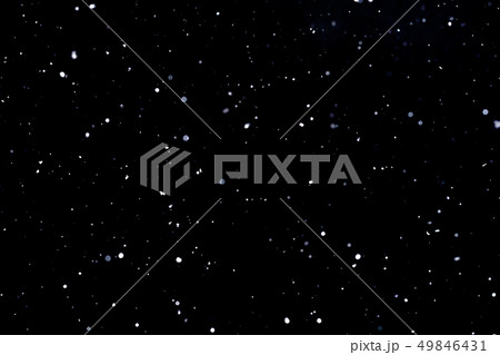Falling snow on black background Snowflakes Flying 49846431