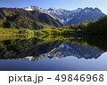 新緑の大正池と残雪の穂高連峰 49846968