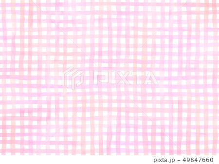 水彩風 チェック柄 ピンク 水彩風 チェック柄 ピンク 49847660