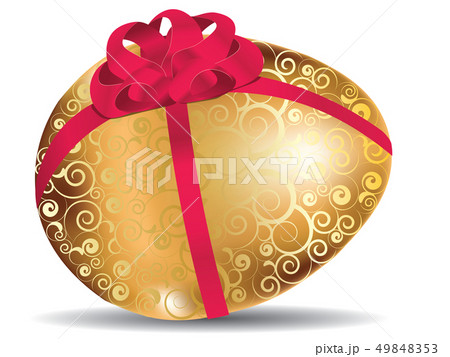 Golden Egg with Red Bow Golden Egg with Red Bow 49848353