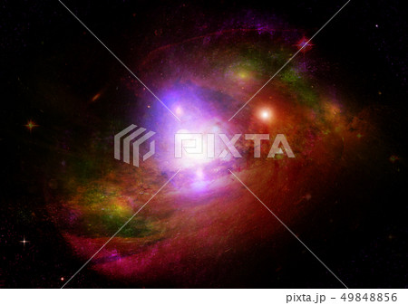 Stars, dust and gas nebula in a far galaxy Stars, dust and gas nebula in a far galaxy 49848856