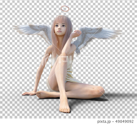 可愛的天使perming3DCG插圖素材 49849092