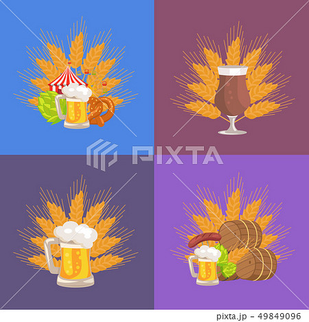 Four Sets of Beer Presentation Vector Illustration 49849096