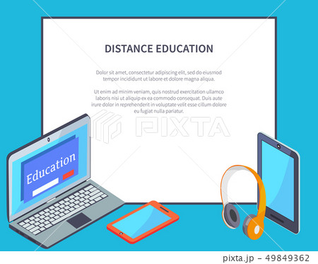 Distance Learning and Various Devices Illustration 49849362