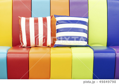 beautiful striped sofa with pillows beautiful striped sofa with pillows 49849798