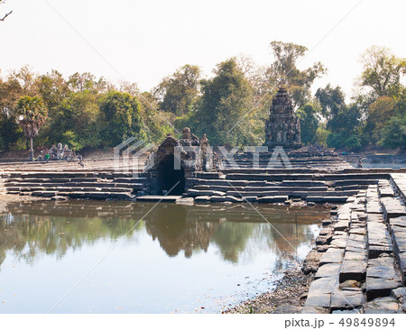 Neak Pean Prasat temple in Angkor complex, Neak Pean Prasat temple in Angkor complex, 49849894