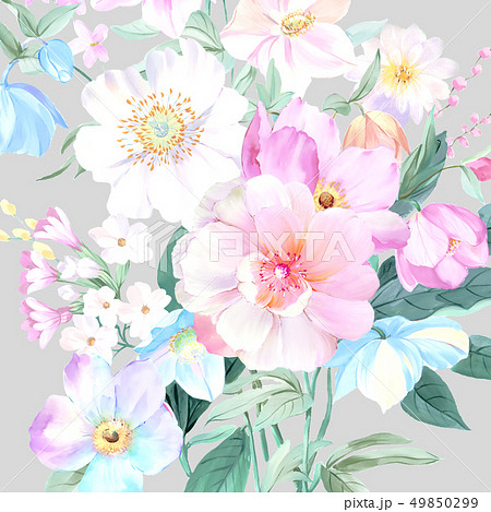透明水彩 水彩画 花 49850299