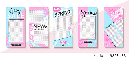 Set ot spring insta templates for stories and news Set ot spring insta templates for stories and news 49853188