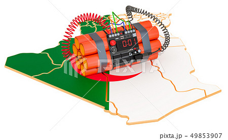 Terrorist Attacks in Algeria concept. 3D rendering Terrorist Attacks in Algeria concept. 3D rendering 49853907