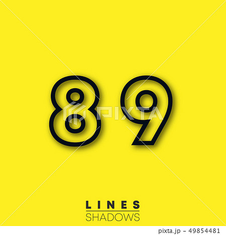 Numbers Linear Design Set Of Number 8 9 のイラスト素材