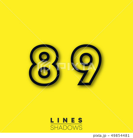 Numbers Linear Design Set Of Number 8 9 Stock Illustration