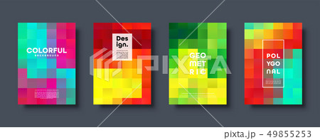 Polygonal abstract background with squares. Colorful gradient design. Low poly geometric rectangle 49855253