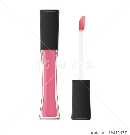 Liquid lipstick. Lip gloss in glass bottle. 49855477