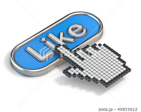 Cursor hand on like button 3D 49855612