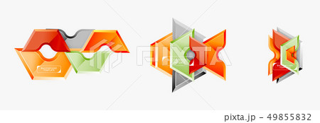 Geometric banner made of glossy geometric shapes, for background or abstract logo element Geometric banner made of glossy geometric shapes, for background or abstract logo element 49855832