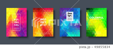 Triangle polygonal abstract background. Colorful gradient design. Low poly shape banner. Vector 49855834