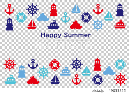 暑中見舞い　マリン　はがきサイズ 49855835